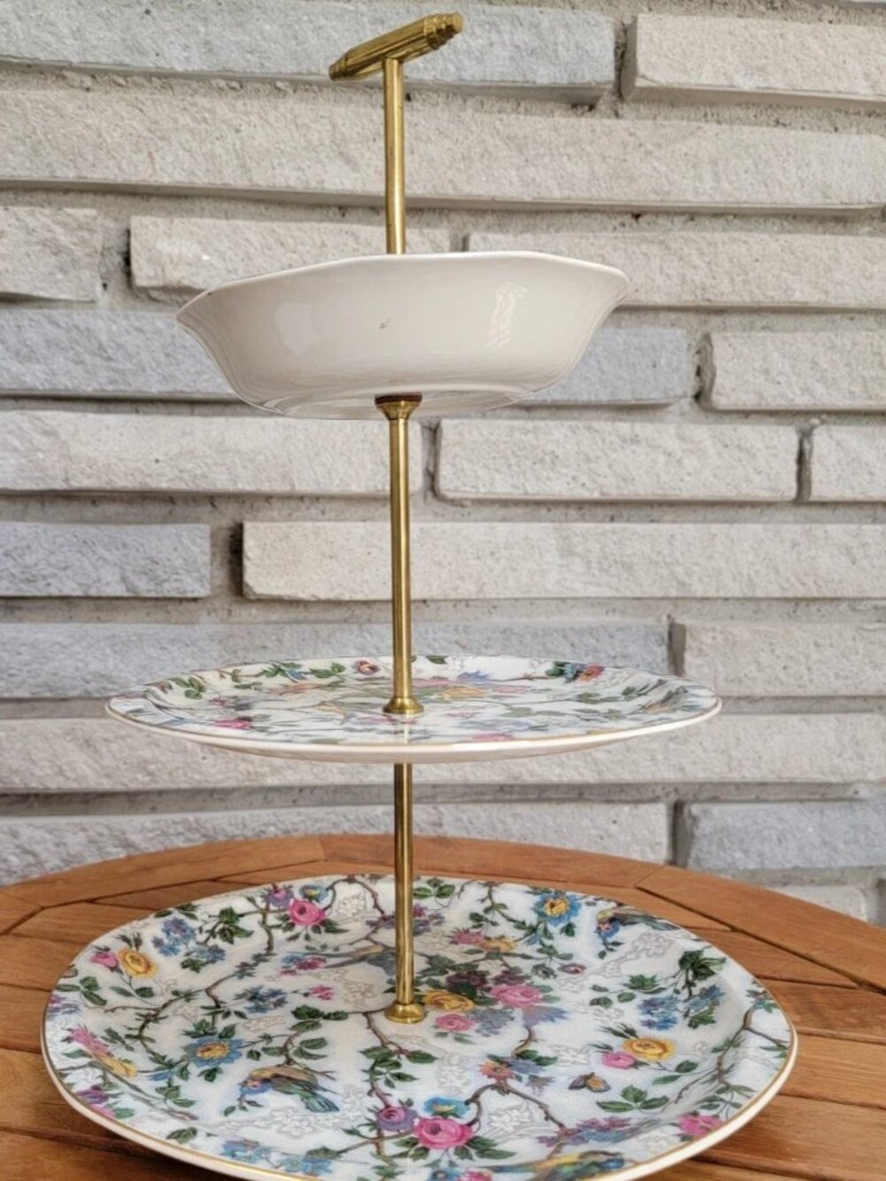 Vtg ROYAL TUDOR WARE-BARKER BROS. LTD. ENGLAND 3 TIER SERVING SET Lorna Doone